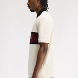 Fred Perry Embroidered Panel Polo Shirt - Ecru