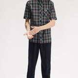 Fred Perry Classic Tartan SS Shirt - Black