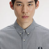Fred Perry Micro Gingham Shirt - Black