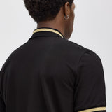 Fred Perry Made in England Single Tipped Polo Shirt - Black/Champagne