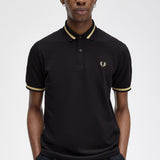 Fred Perry Made in England Single Tipped Polo Shirt - Black/Champagne