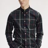 Fred Perry Poplin Tartan Shirt - Night Green