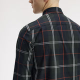 Fred Perry Poplin Tartan Shirt - Night Green