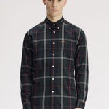 Fred Perry Poplin Tartan Shirt - Night Green