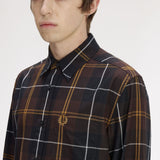 Fred Perry Twill Tartan Shirt - Intense Brown