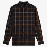 Fred Perry Twill Tartan Shirt - Intense Brown