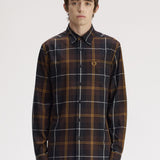 Fred Perry Twill Tartan Shirt - Intense Brown