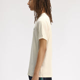 Fred Perry Ringer T-Shirt - Ecru/LW Green