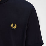 Fred Perry Ringer T-Shirt - Navy/Honeycomb