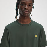 Fred Perry Ringer T-Shirt - Court Green