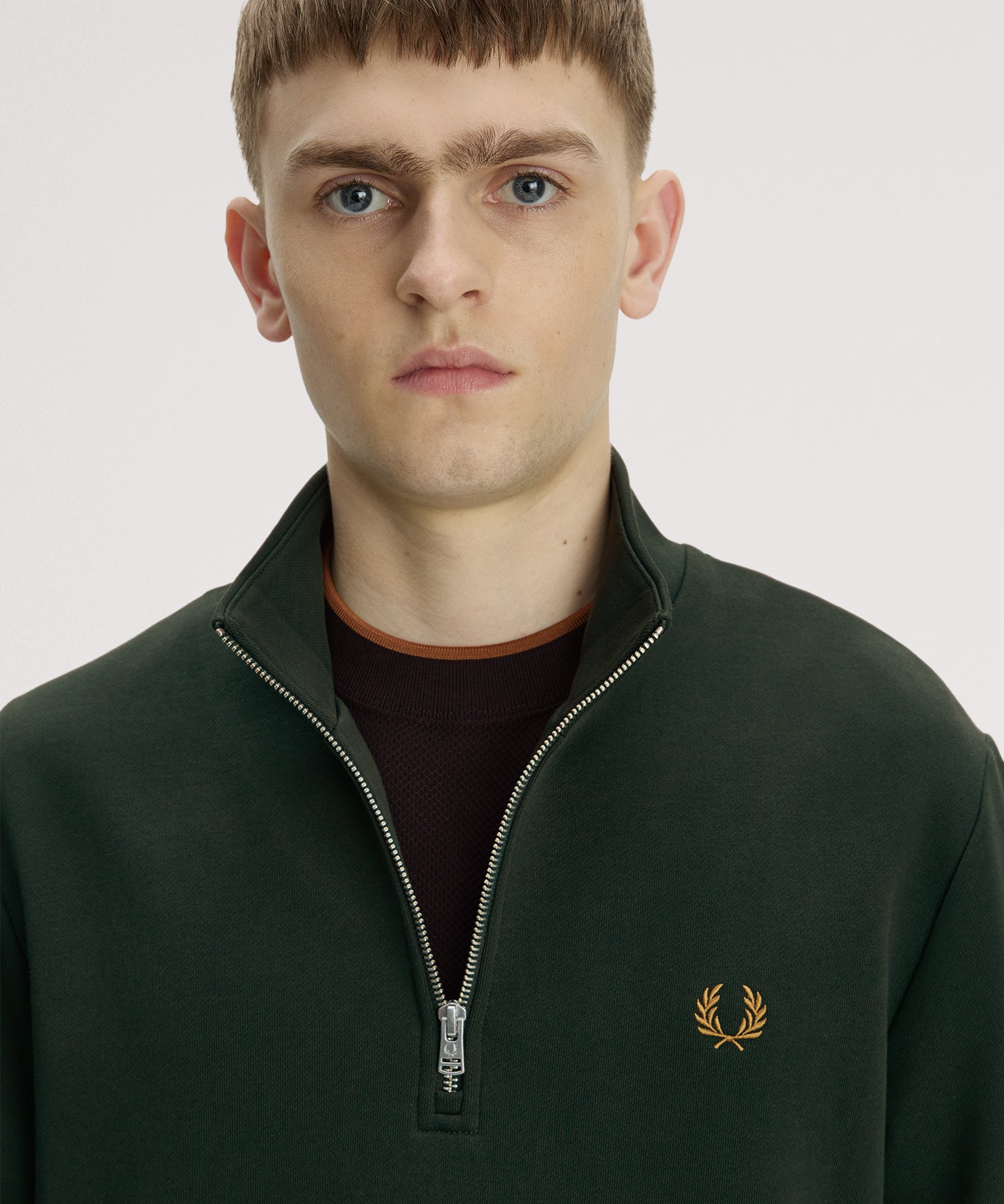 Fred Perry Half Zip Sweatshirt - Nightgreen