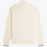 Fred Perry Half Zip Sweatshirt - Ecru/Midnight Blue