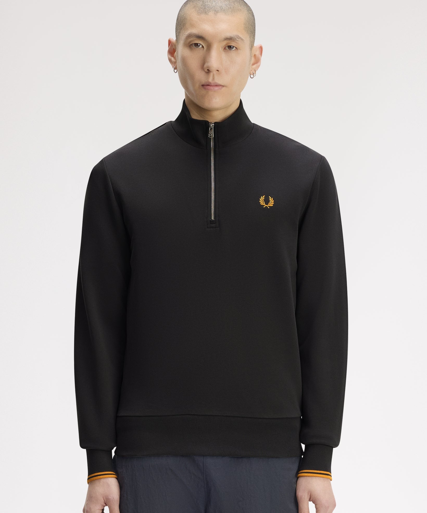 Fred Perry Half Zip Sweatshirt - Anchor Grey