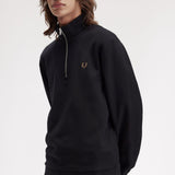 Fred Perry Half Zip Sweatshirt - Black/Shadedstone
