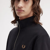 Fred Perry Half Zip Sweatshirt - Black/Shadedstone