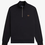 Fred Perry Half Zip Sweatshirt - Black/Shadedstone