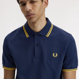 Fred Perry Twin Tipped Polo Shirt - Tennis Blue/Lemon Barley