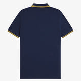 Fred Perry Twin Tipped Polo Shirt - Tennis Blue/Lemon Barley