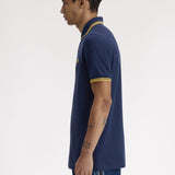 Fred Perry Twin Tipped Polo Shirt - Tennis Blue/Lemon Barley