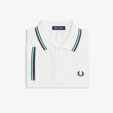 Fred Perry Twin Tipped Polo Shirt - Snow White/Sport Green/Navy