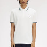 Fred Perry Twin Tipped Polo Shirt - Snow White/Sport Green/Navy