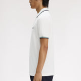 Fred Perry Twin Tipped Polo Shirt - Snow White/Sport Green/Navy