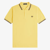 Fred Perry Twin Tipped Polo Shirt - Lemon Barley/Tennis Blue