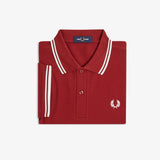 Fred Perry Twin Tipped Polo Shirt - Burnt Red/Snow White