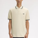 Fred Perry Twin Tipped Polo Shirt - Oatmeal/Black