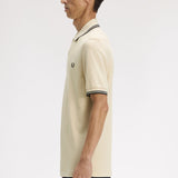 Fred Perry Twin Tipped Polo Shirt - Oatmeal/Black