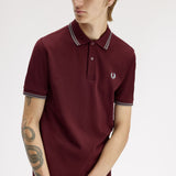 Fred Perry Twin Tipped Polo Shirt - Bordeaux/Stockport Blue