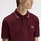 Fred Perry Twin Tipped Polo Shirt - Bordeaux/Stockport Blue
