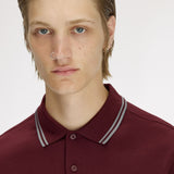 Fred Perry Twin Tipped Polo Shirt - Bordeaux/Stockport Blue