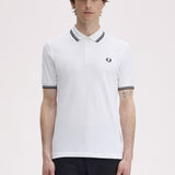Fred Perry Twin Tipped Polo Shirt - White/Black