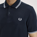 Fred Perry Twin Tipped Polo Shirt - Navy/Snow White