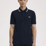 Fred Perry Twin Tipped Polo Shirt - Navy/Snow White