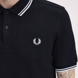 Fred Perry Twin Tipped Polo Shirt - Black/White