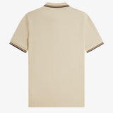 Fred Perry Twin Tipped Polo Shirt - Oatmeal/Bronze/Navy