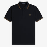 Fred Perry Twin Tipped Polo Shirt - Navy/Bronze