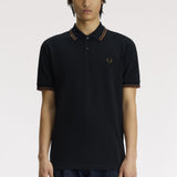 Fred Perry Twin Tipped Polo Shirt - Navy/Bronze