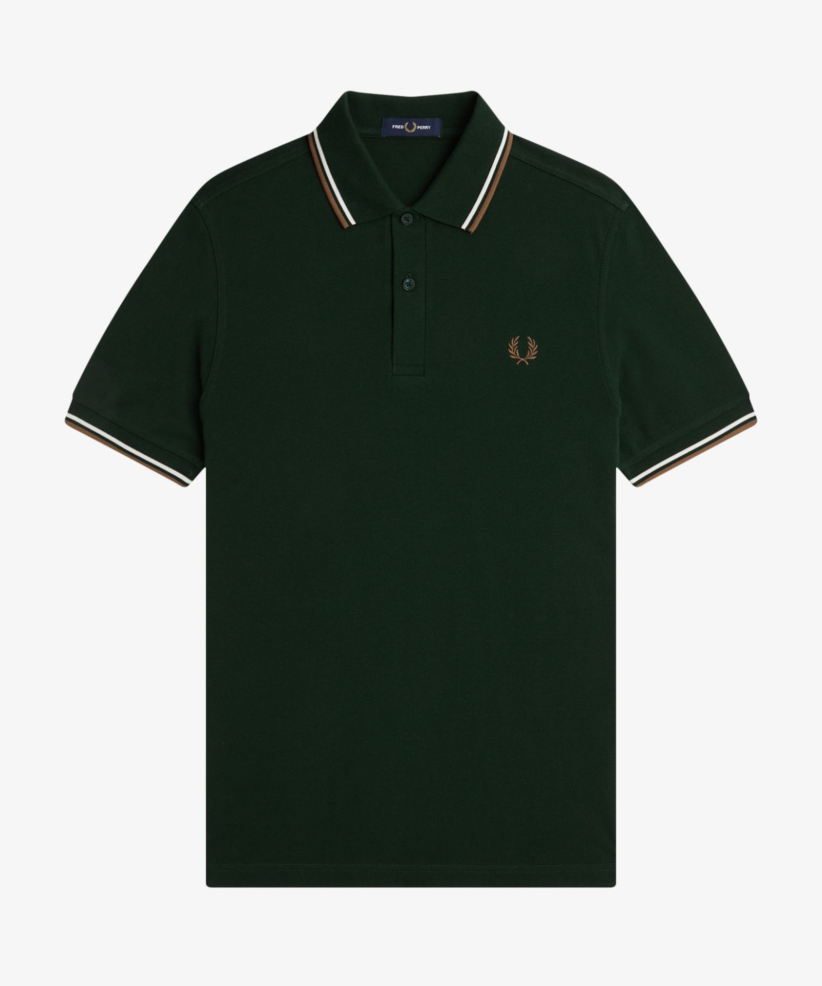 Fred Perry Twin Tipped Polo Shirt - Grassroots/Ecru/Bronze