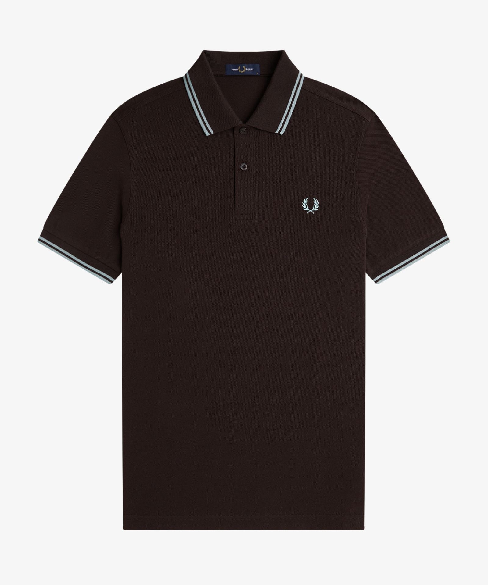 Fred Perry Twin Tipped Polo Shirt - Intense Brown/Silverblue