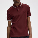 Fred Perry Twin Tipped Polo Shirt - Oxblood/Snow White