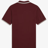 Fred Perry Twin Tipped Polo Shirt - Oxblood/White
