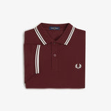 Fred Perry Twin Tipped Polo Shirt - Oxblood/White