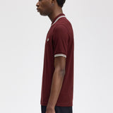 Fred Perry Twin Tipped Polo Shirt - Oxblood/Snow White