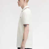 Fred Perry Twin Tipped Polo Shirt - Snow White/Silver Blue/Brandy