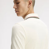 Fred Perry Twin Tipped Polo Shirt - Ecru/Brandy/Nightgreen