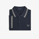 Fred Perry Twin Tipped Polo Shirt - Blue/Ecru/Seagrass