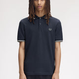 Fred Perry Twin Tipped Polo Shirt - Blue/Ecru/Seagrass